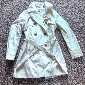 Laundry by design women’s trench coat jacket medium, med, m with tie waist